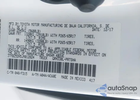 2018 Toyota Tacoma Trd Sport from USA, damaged, VIN 3TMBZ5DN5JM012824